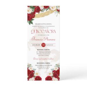 Red White Gold Blooms Papel Picado Charro Quince I