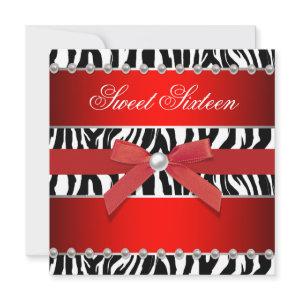 Red Zebra Sweet 16 Birthday Party