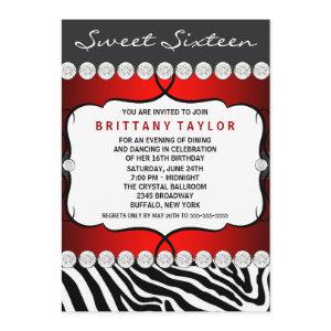 Red Zebra Sweet Sixteen Birthday Party
