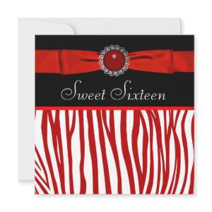 Red Zebra Sweet Sixteen Birthday Party