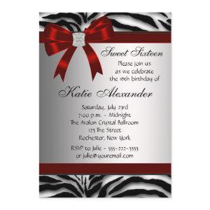 Red Zebra Sweet Sixteen Birthday Party