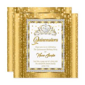 Regal Princess Quinceanera Gold White Diamond