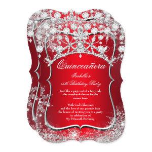 Regal Red Quinceanera 15th Winter Wonderland
