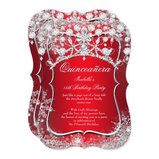 Regal Red Quinceanera 15th Winter Wonderland