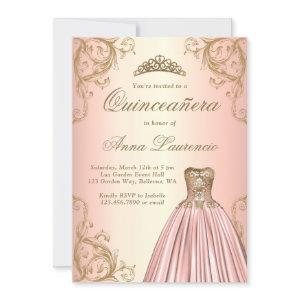 Regal Rose Gold Damask Decorative Quinceanera