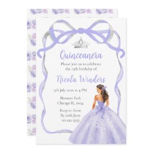 Ribbon Lavender Brown Hair Princess Quinceanera
