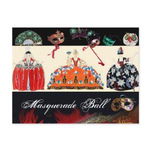 ROCOCO LADIES MARDI GRAS MASQUERADE BALL MASKS POSTCARD