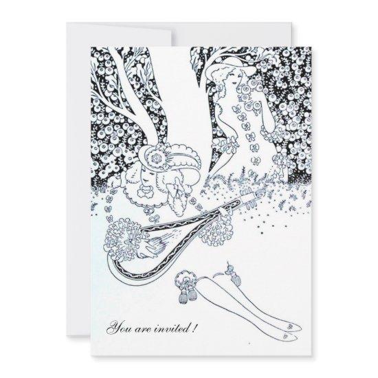 ROMANCE,ROMANTIC LOVERS BLACK WHITE WEDDING PARTY