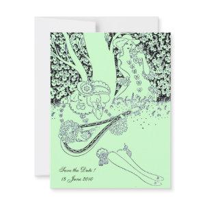 ROMANCE, SAVE THE DATE, black and green
