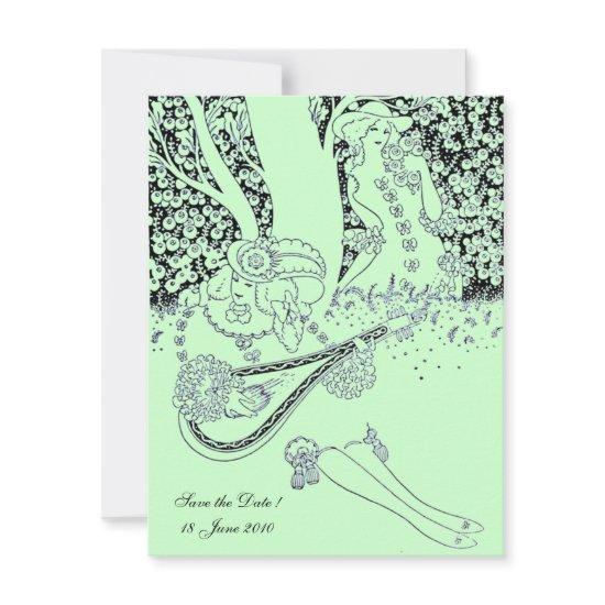 ROMANCE, SAVE THE DATE, black and green