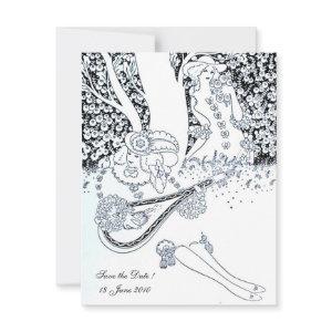 ROMANCE, SAVE THE DATE, black and white