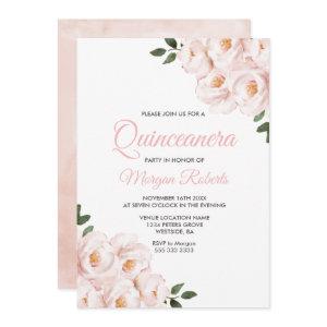 Romantic Blush Pink Rose Quinceanera Party