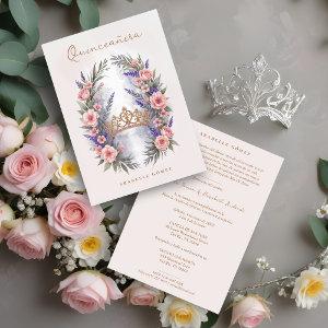 Romantic Cute Quinceañera Princess Tiara in Bloom