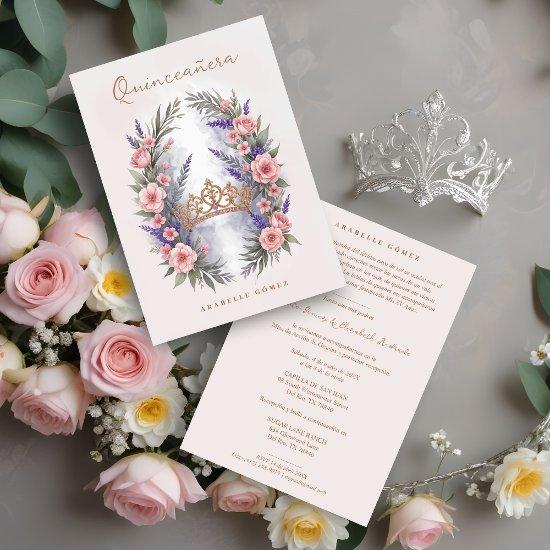 Romantic Cute Quinceañera Princess Tiara in Bloom