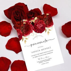 Romantic Red Roses Elegant Quinceanera Party