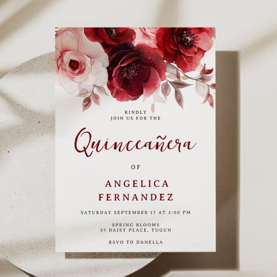 Romantic Ruby Red Rose Quinceanera Party
