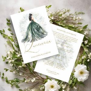 Romantic Spanish Quinceañera in Green & Golden
