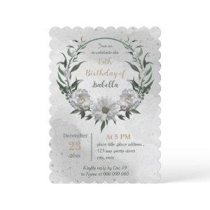 romantic white flowers botanical birthday
