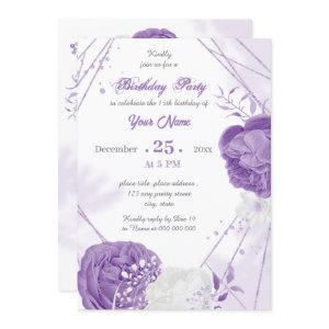 romantic white purple geometric birthday party