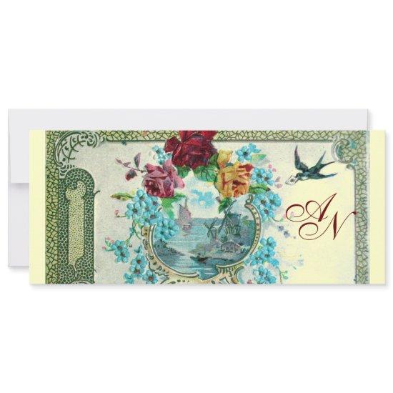 ROMANTİCA 3 MONOGRAM ,blue pink red yellow Announcement