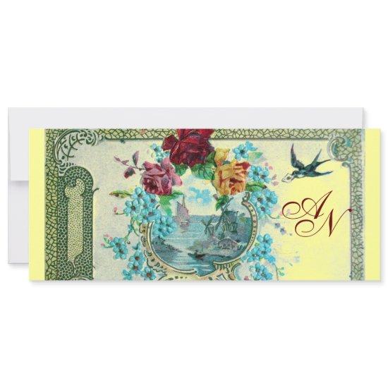 ROMANTİCA 3 MONOGRAM ,blue pink red yellow Announcement