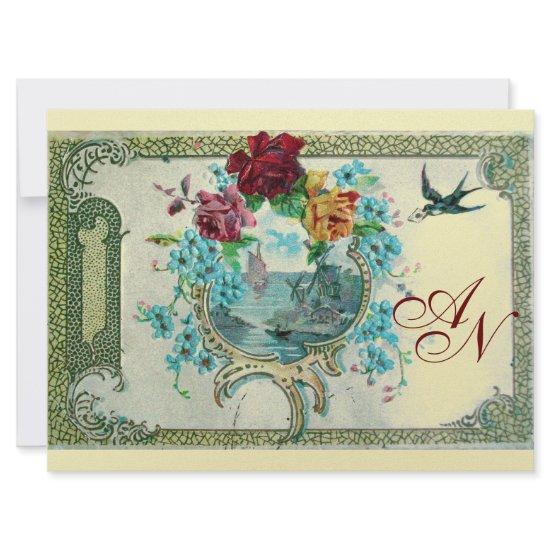 ROMANTİCA 3 MONOGRAM gold metallic paper Announcement