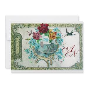 ROMANTİCA 3 MONOGRAM white ice metallic paper Announcement