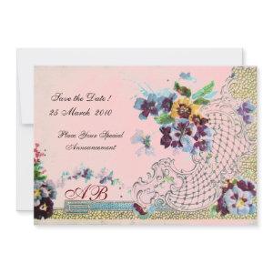 ROMANTİCA Blue Pink Floral Wedding Monogram