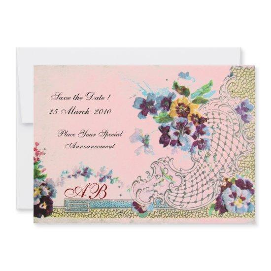 ROMANTİCA Blue Pink Floral Wedding Monogram