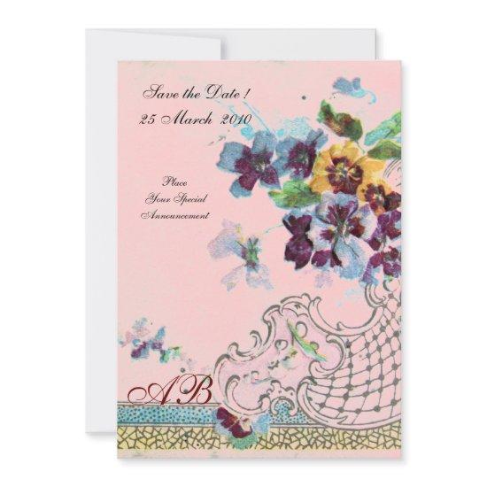 ROMANTİCA Blue Pink Floral Wedding Monogram