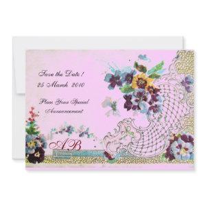 ROMANTİCA Blue Pink Floral Wedding Monogram