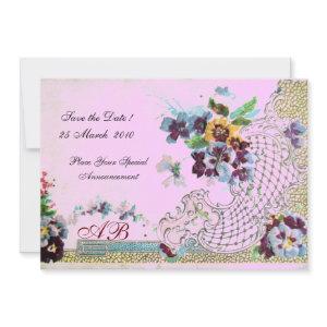 ROMANTİCA Blue Pink Floral Wedding Monogram