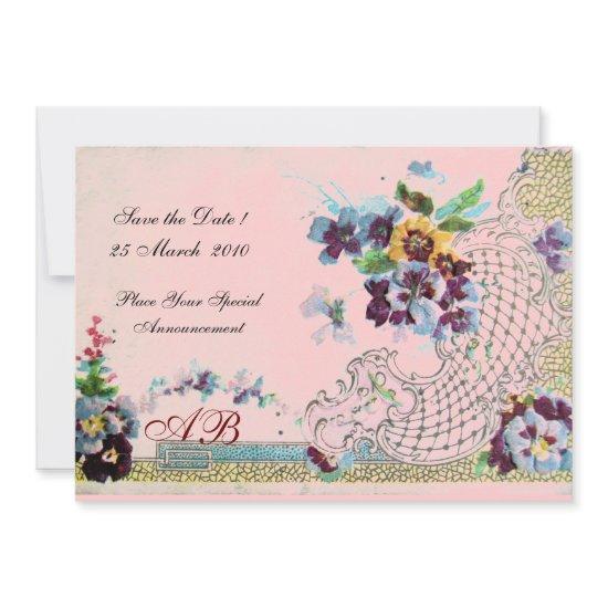ROMANTİCA Blue Pink Floral Wedding Monogram
