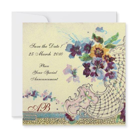 ROMANTİCA Blue Pink White Floral Wedding Monogram