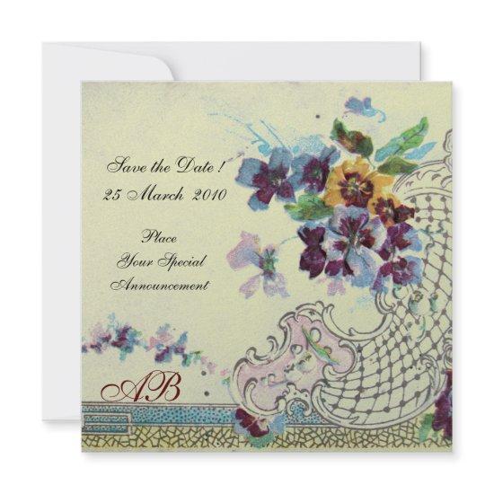 ROMANTICA BLUE SILVER FLORAL WEDDING MONOGRAM