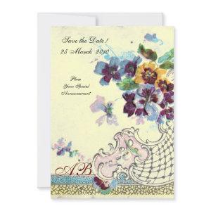 ROMANTICA Floral Blue Pink Cream Wedding Monogram