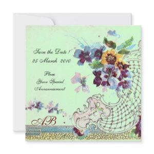 ROMANTICA Floral Blue Pink Green Wedding Monogram
