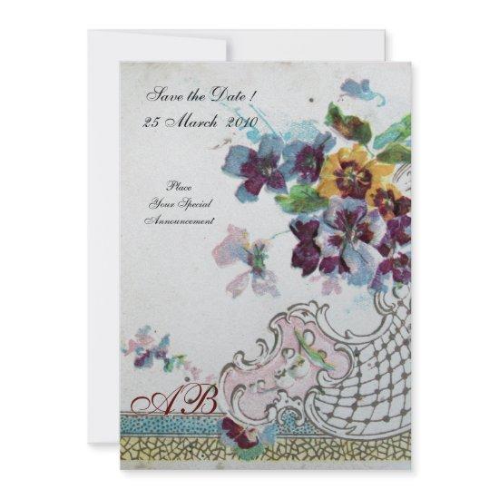 ROMANTICA Floral Blue Pink Silver Wedding Pansies