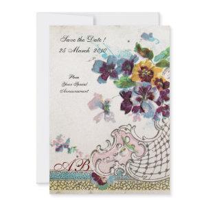 ROMANTICA Floral Blue Pink White Wedding Monogram