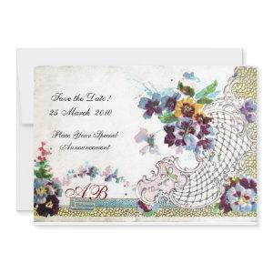 ROMANTICA Floral Blue Pink White Wedding Pansies
