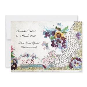 ROMANTICA Floral Blue Pink White Wedding Pansies