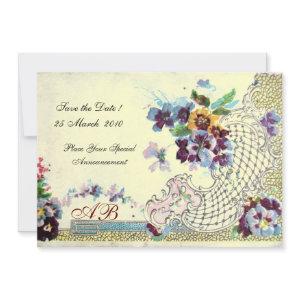 ROMANTICA Floral Blue Pink White Wedding Pansies