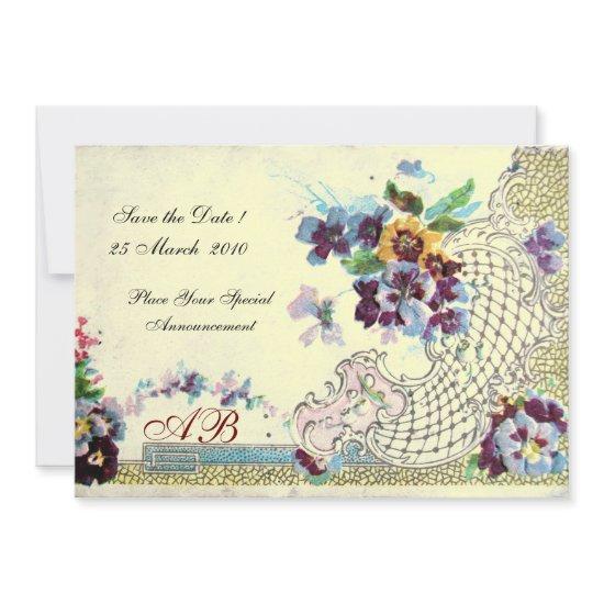 ROMANTICA Floral Blue Pink White Wedding Pansies
