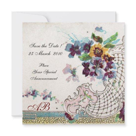 ROMANTICA Floral Blue Pink White Wedding Pansies
