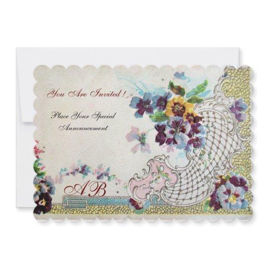 ROMANTICA Floral Blue Pink White Wedding Pansies