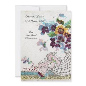 ROMANTICA Floral Blue Pink White Wedding Pansies
