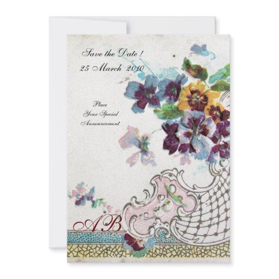 ROMANTICA Floral Blue Pink White Wedding Pansies