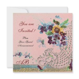 ROMANTICA Floral Purple Blue Pink Wedding Pansies