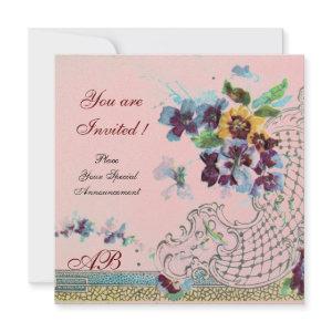 ROMANTICA Floral Purple Blue Pink Wedding Pansies