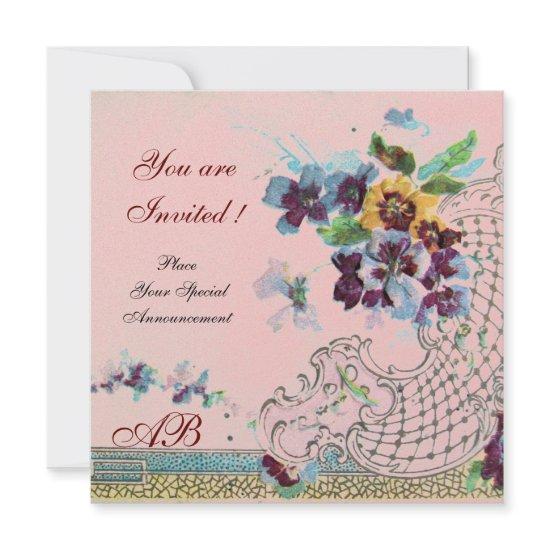 ROMANTICA Floral Purple Blue Pink Wedding Pansies